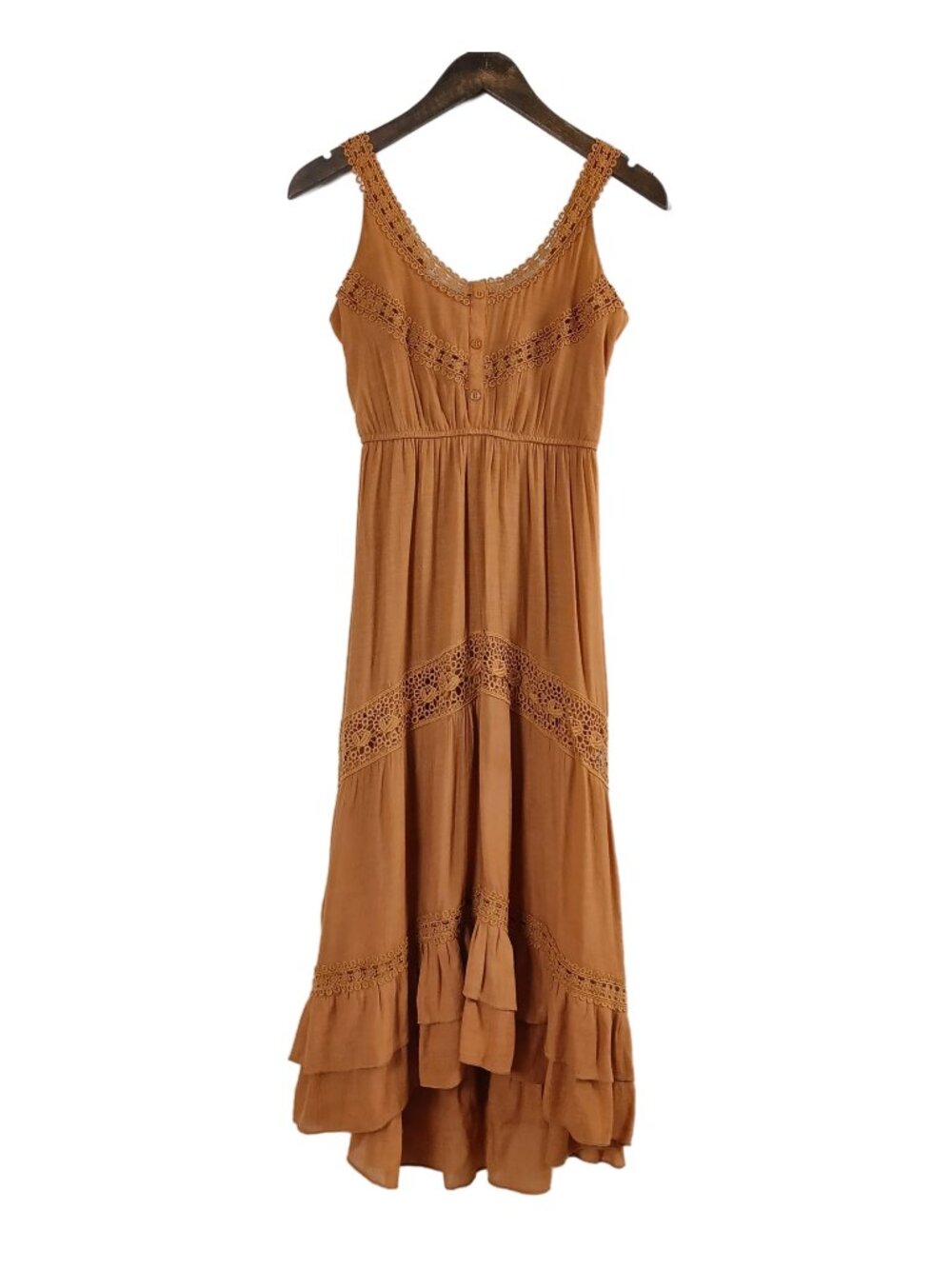 Rebellion Again Crochet Lace Tiered Boho Dress